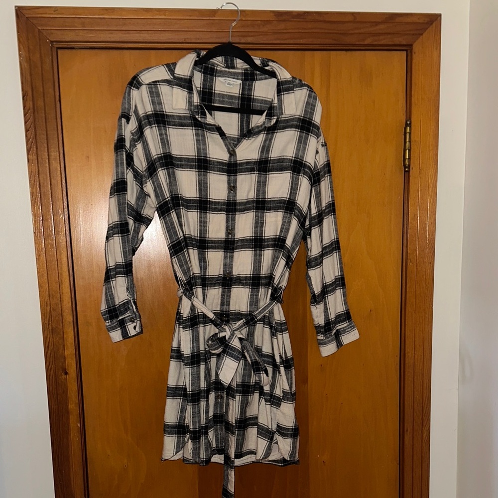 American Eagle Outfitters Black and White Plaid dress large